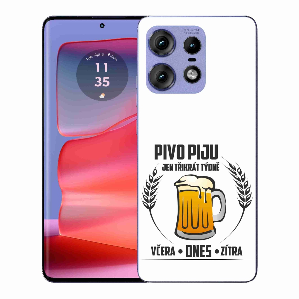 Gélový kryt mmCase na Motorola Edge 50 Pro - pivný motív biele pozadie