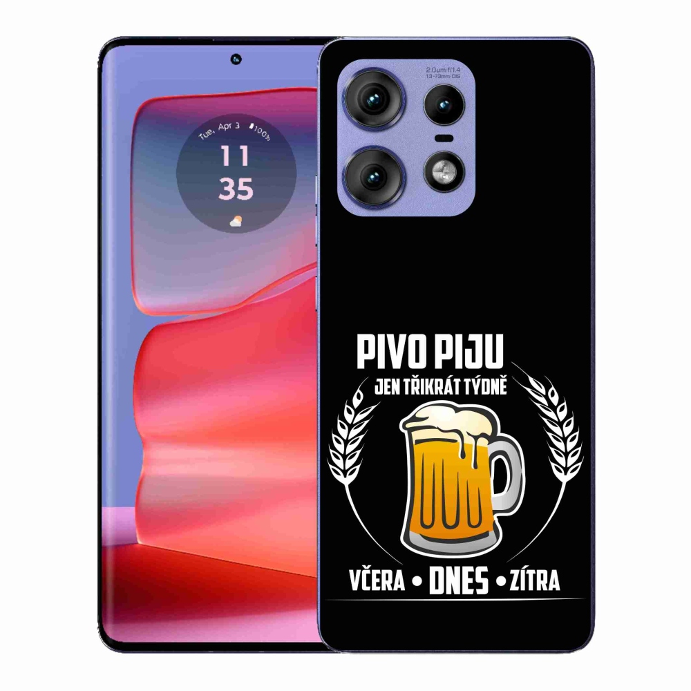 Gélový kryt mmCase na Motorola Edge 50 Pro - pivný motív čierne pozadie