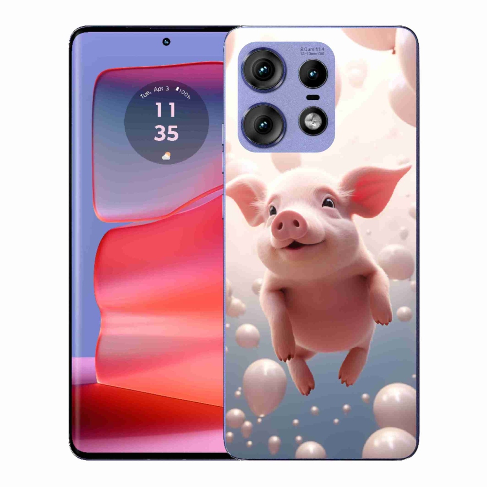 Gélový kryt mmCase na Motorola Edge 50 Pro - prasiatko s balónikmi