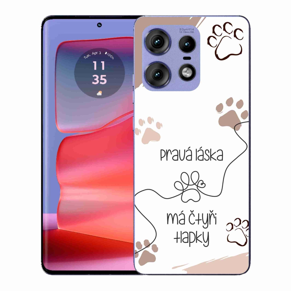 Gélový kryt mmCase na Motorola Edge 50 Pro - psí motív 1 biele pozadie