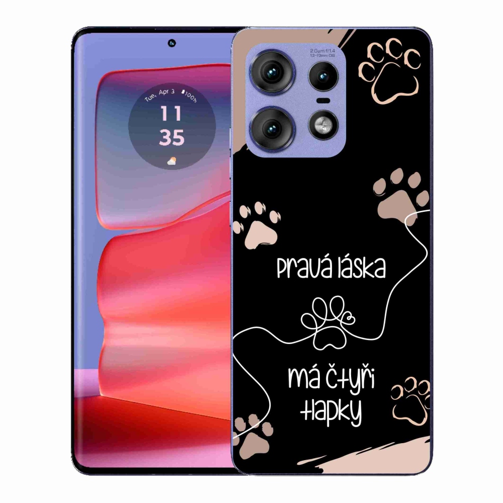 Gélový kryt mmCase na Motorola Edge 50 Pro - psí motív 1 čierne pozadie
