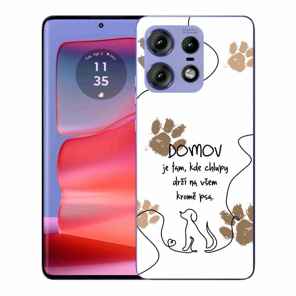 Gélový kryt mmCase na Motorola Edge 50 Pro - psí motív biele pozadie