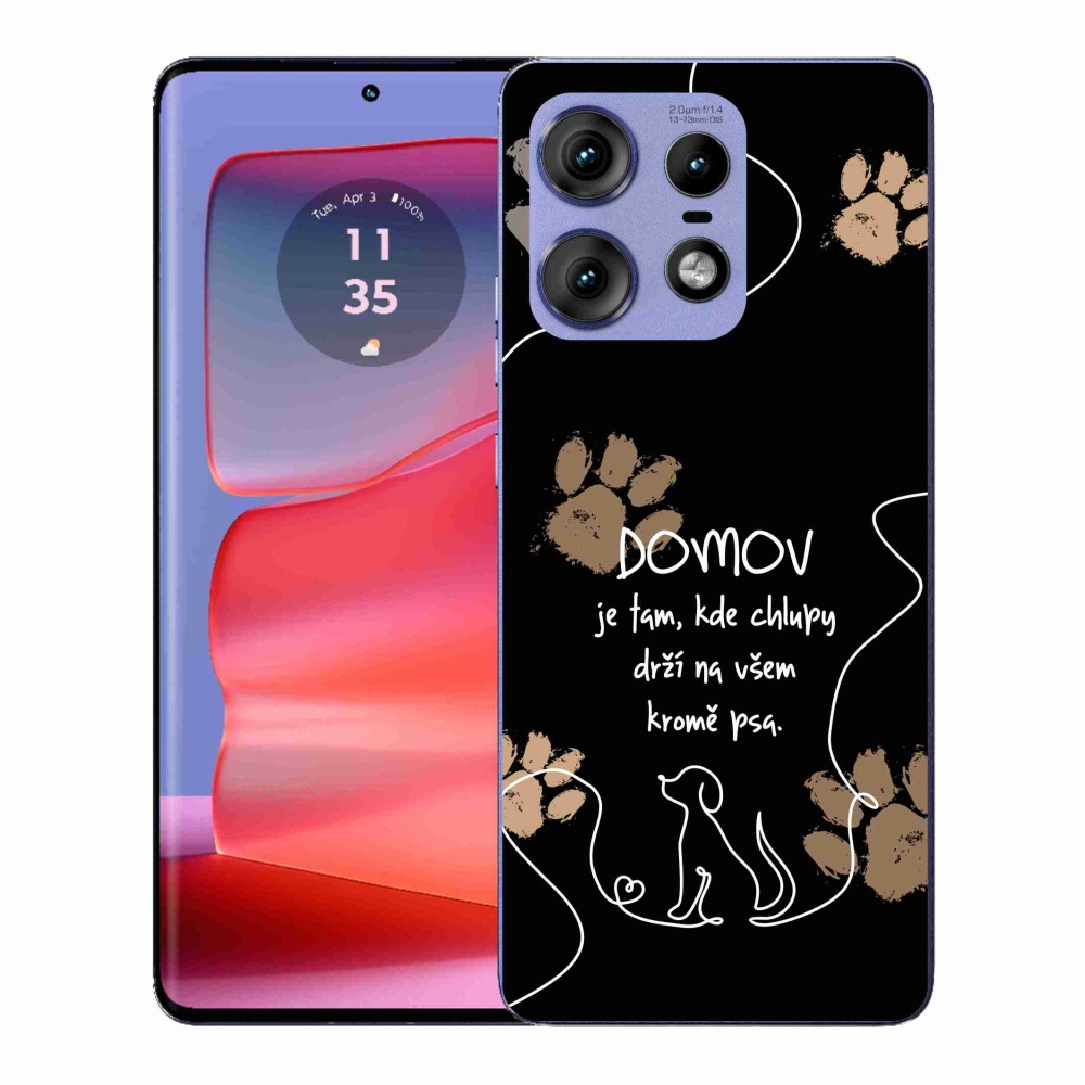 Gélový kryt mmCase na Motorola Edge 50 Pro - psí motív čierne pozadie