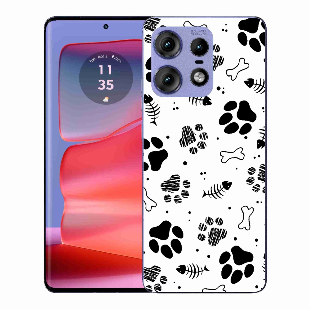 Gélový kryt mmCase na Motorola Edge 50 Pro - psie labky 1