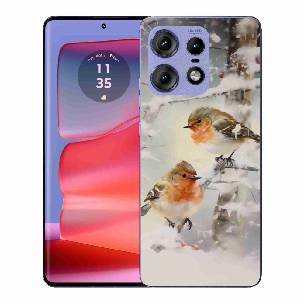 Gélový kryt mmCase na Motorola Edge 50 Pro - vtáčiky v zime
