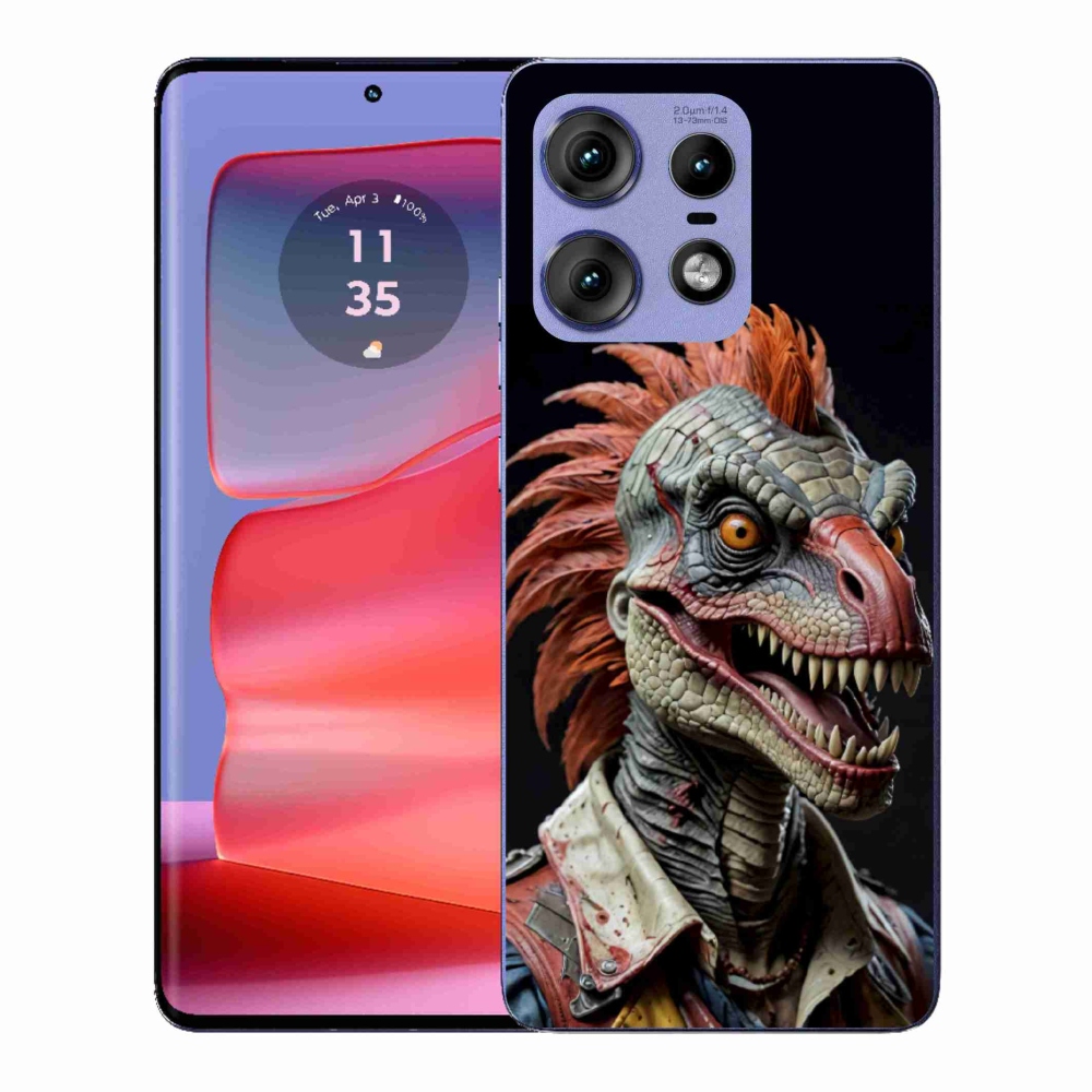 Gélový kryt mmCase na Motorola Edge 50 Pro - punk dinosaurus
