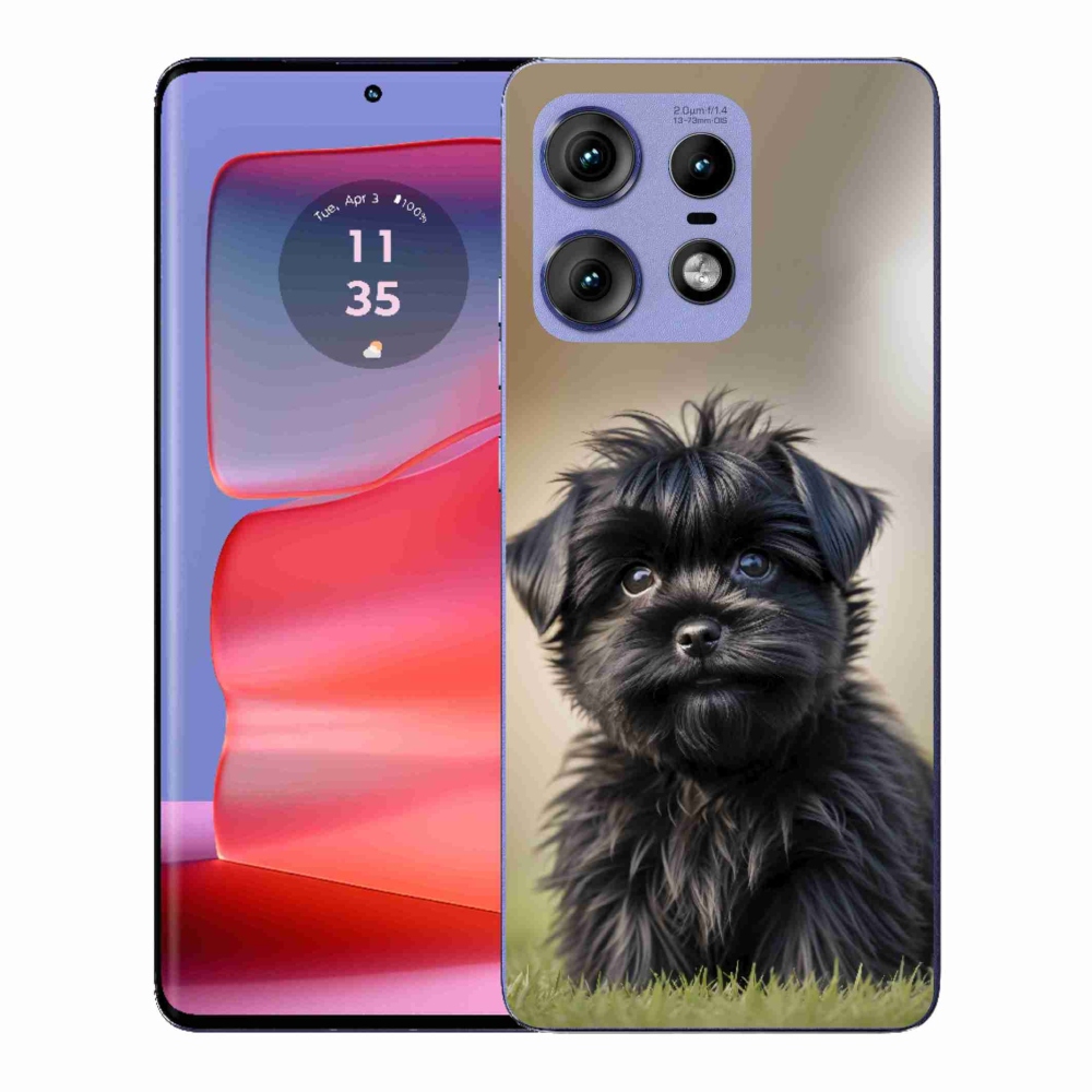 Gélový kryt mmCase na Motorola Edge 50 Pro - roztomilý čierny psík