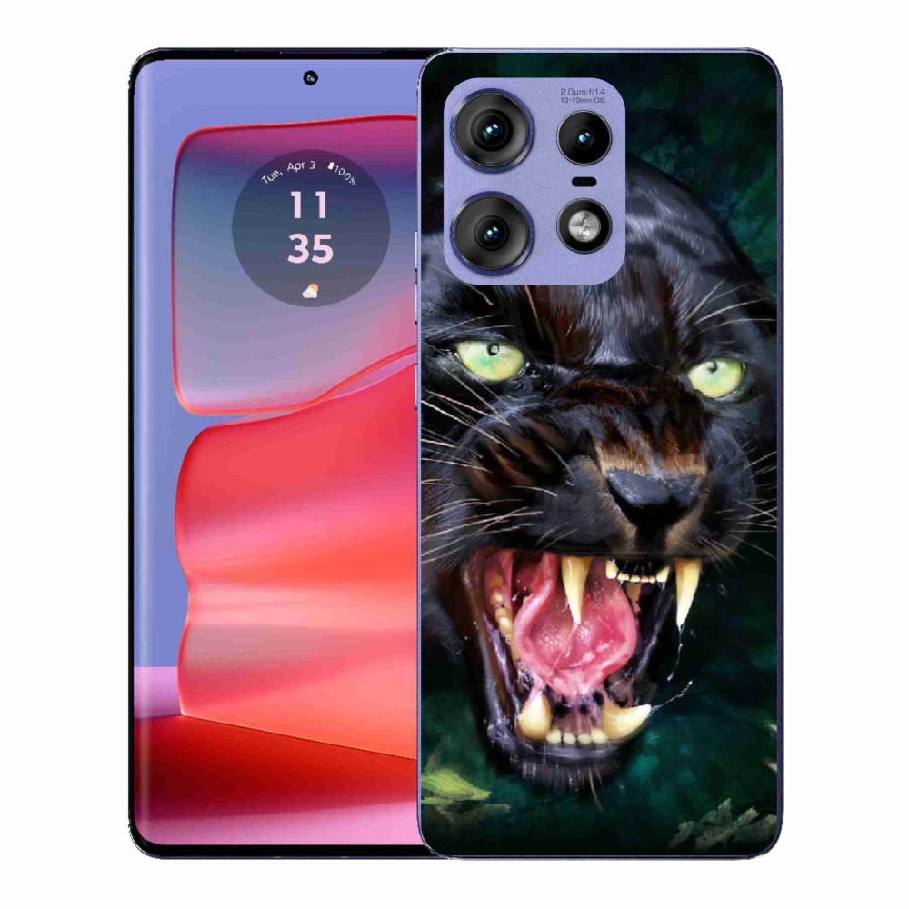Gélový kryt mmCase na Motorola Edge 50 Pro - rozzúrený čierny panter