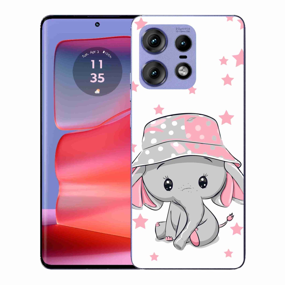 Gélový kryt mmCase na Motorola Edge 50 Pro - ružový slon