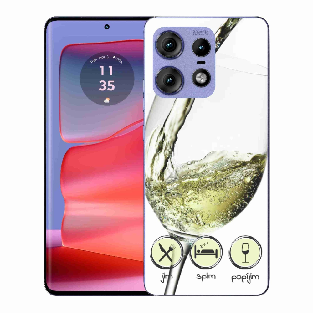 Gélový kryt mmCase na Motorola Edge 50 Pro - pohár vína bielej