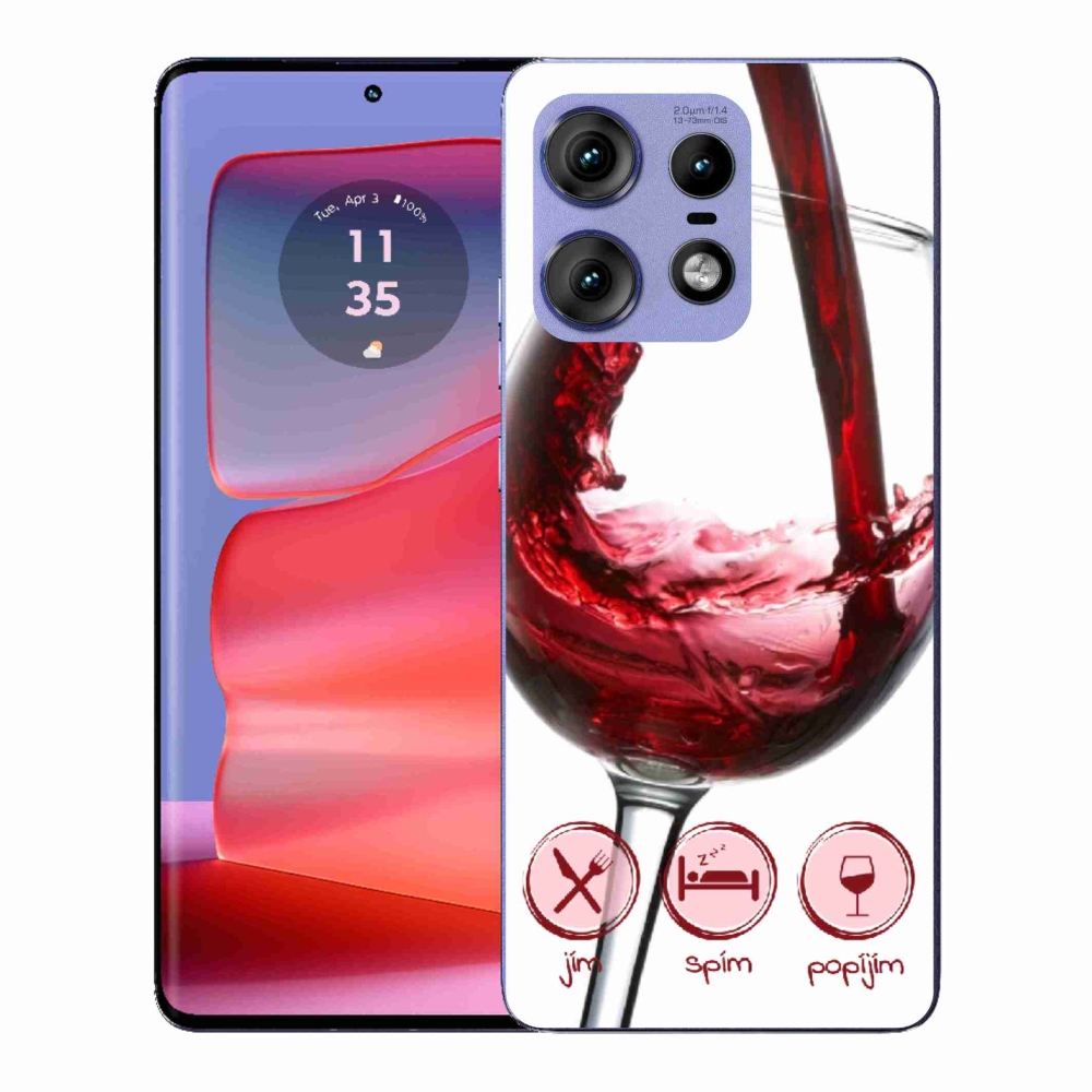 Gélový kryt mmCase na Motorola Edge 50 Pro - pohár vína červené