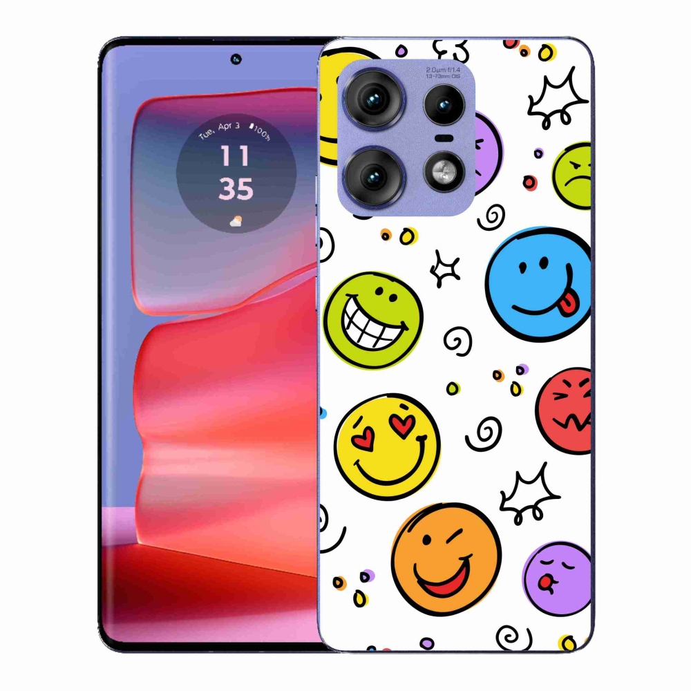 Gélový kryt mmCase na Motorola Edge 50 Pro - smajlíci