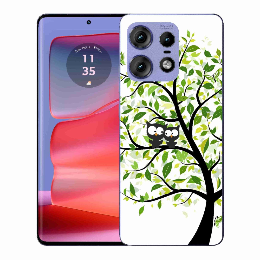 Gélový kryt mmCase na Motorola Edge 50 Pro - malej sovy na strome