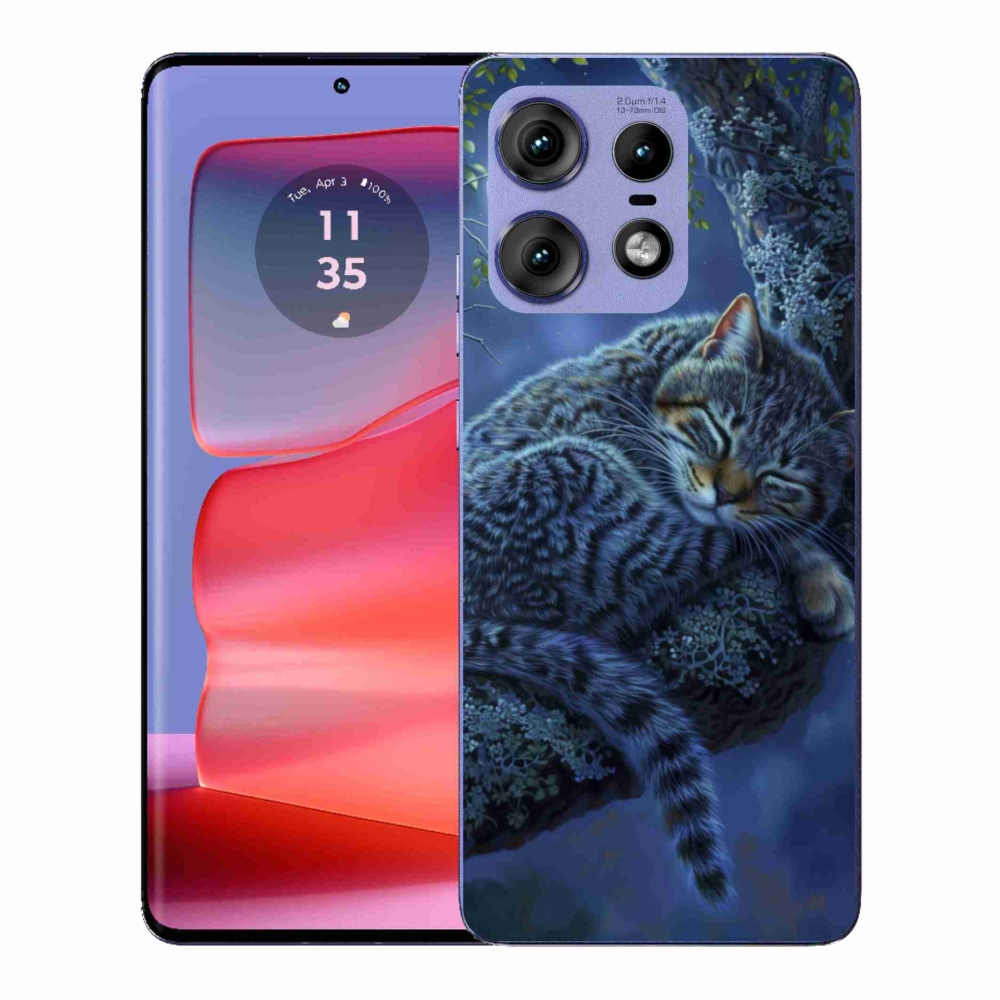 Gélový kryt mmCase na Motorola Edge 50 Pro - spiaca mačka
