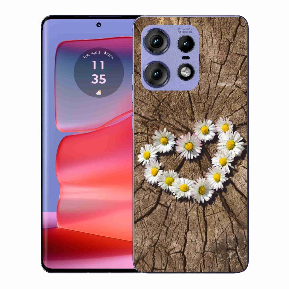Gélový kryt mmCase na Motorola Edge 50 Pro - srdce z margaréty