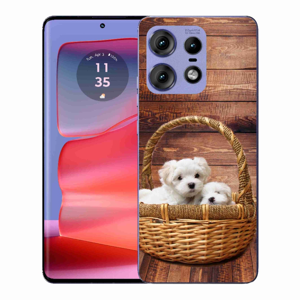 Gélový kryt mmCase na Motorola Edge 50 Pro - šteniatka