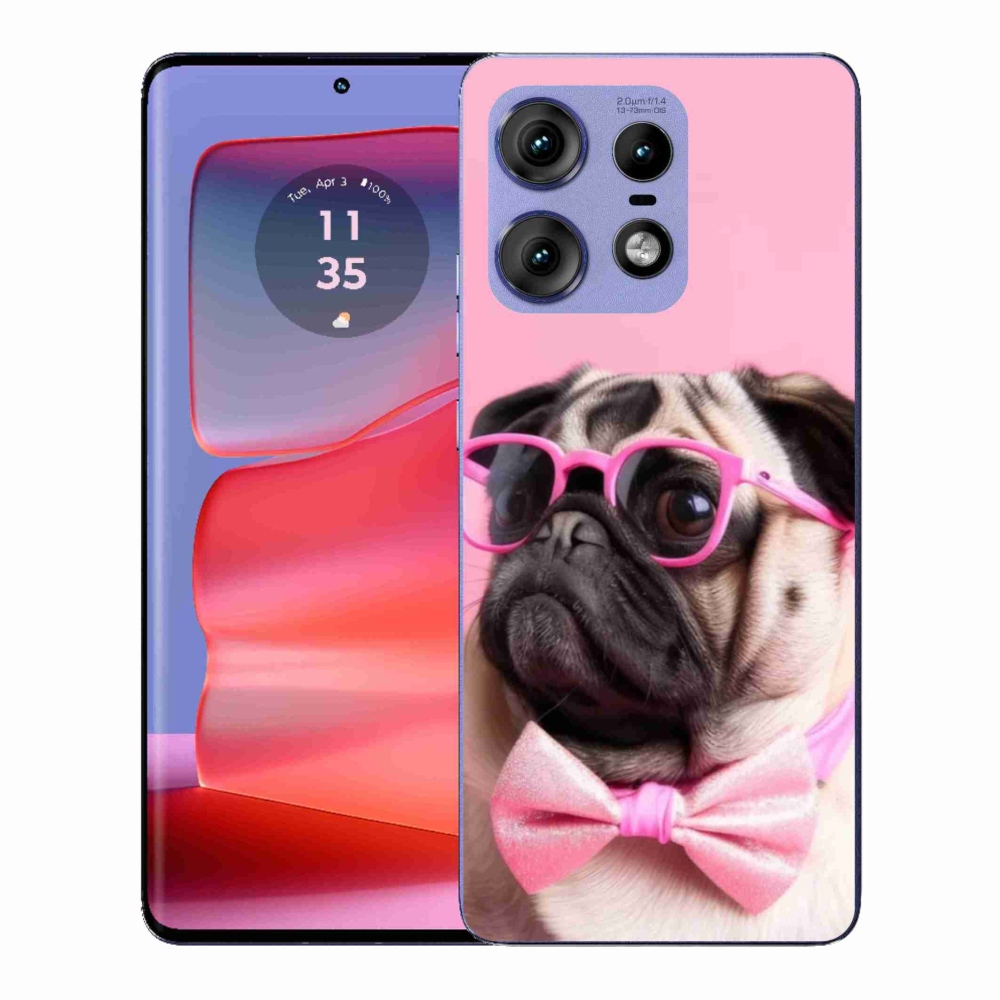 Gélový kryt mmCase na Motorola Edge 50 Pro - štýlový mops