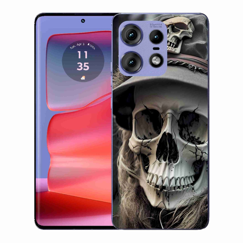 Gélový kryt mmCase na Motorola Edge 50 Pro - temná lebka