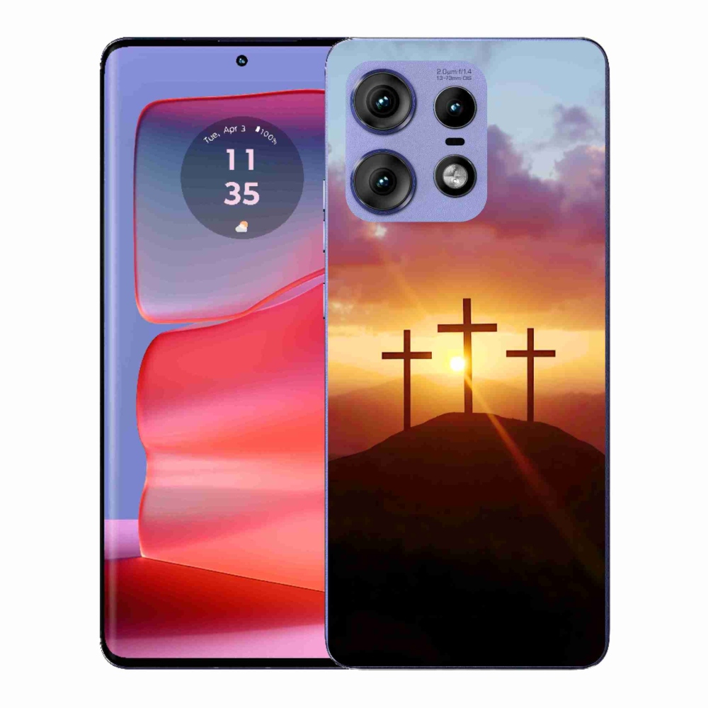 Gélový kryt mmCase na Motorola Edge 50 Pro - tri kríža