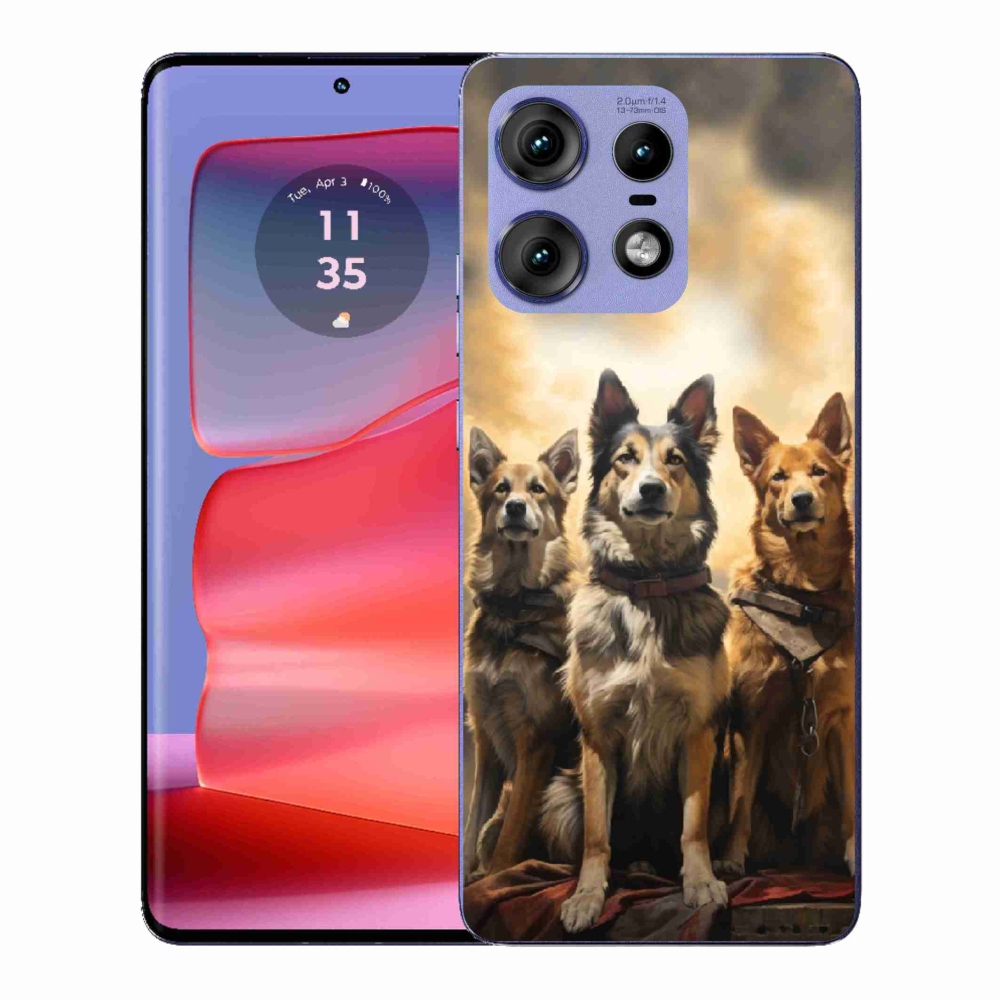 Gélový kryt mmCase na Motorola Edge 50 Pro - tri psy