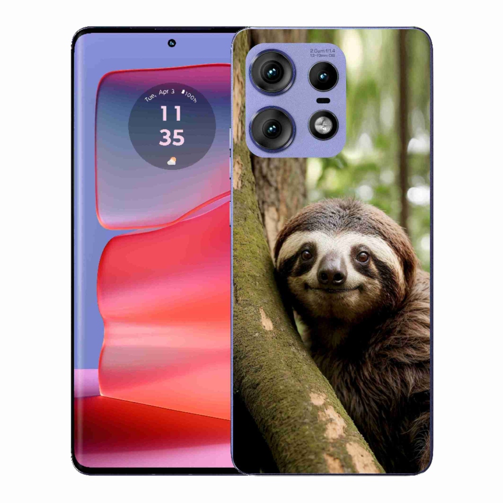 Gélový kryt mmCase na Motorola Edge 50 Pro - usmievavý leňochod