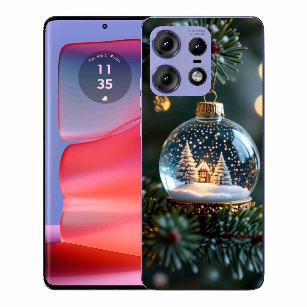 Gélový kryt mmCase na Motorola Edge 50 Pro - vianočné gule 2