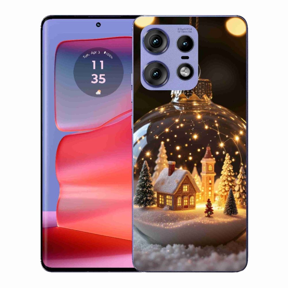 Gélový kryt mmCase na Motorola Edge 50 Pro - vianočné gule 3