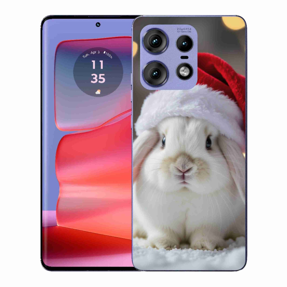 Gélový kryt mmCase na Motorola Edge 50 Pro - vianočný králik