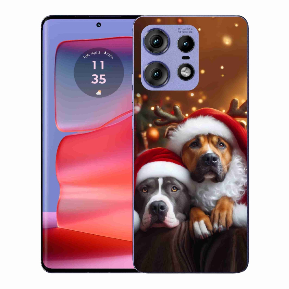 Gélový kryt mmCase na Motorola Edge 50 Pro - vianočné psy
