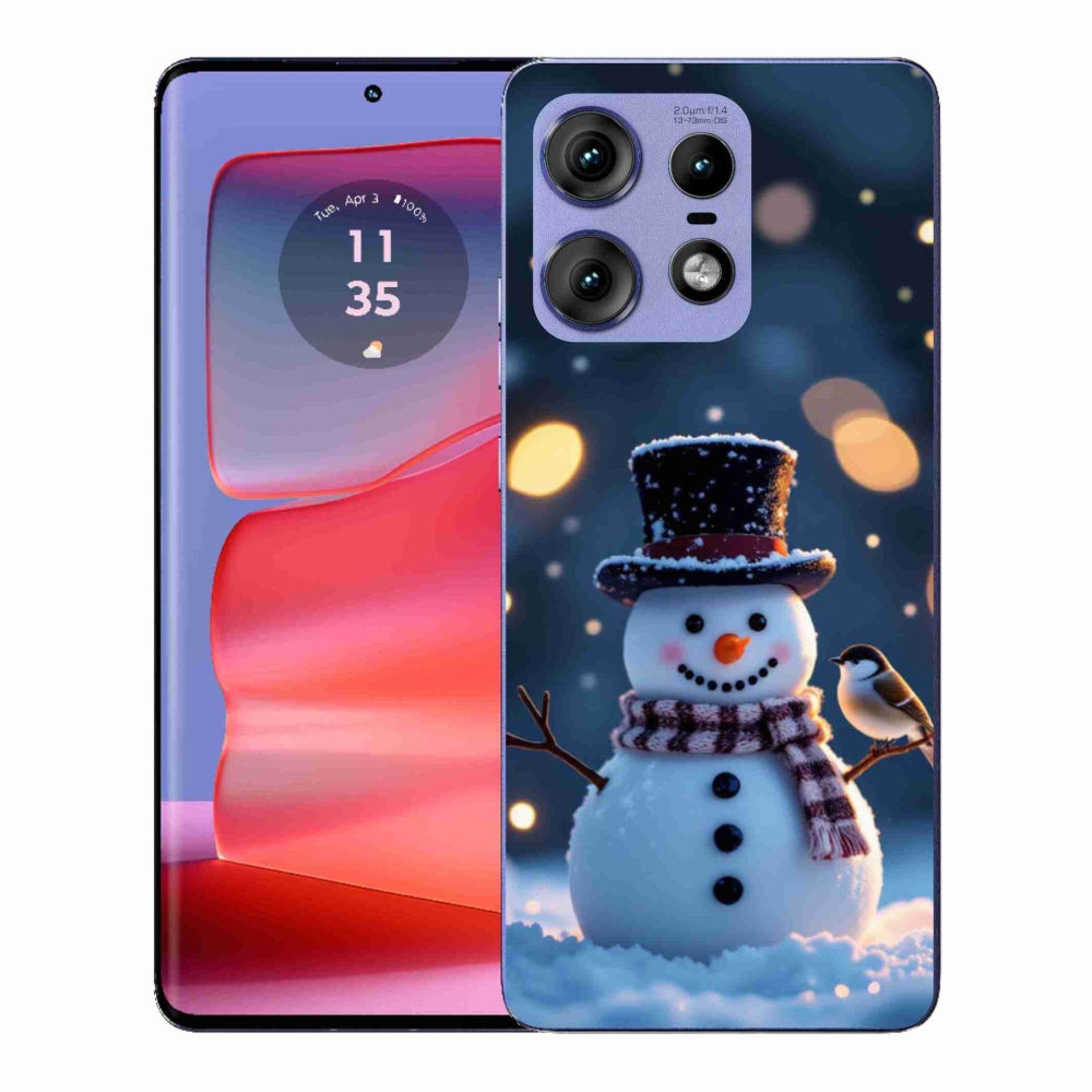 Gélový kryt mmCase na Motorola Edge 50 Pro - vianočný snehuliak