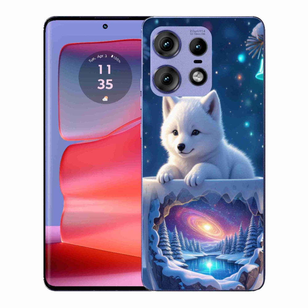 Gélový kryt mmCase na Motorola Edge 50 Pro - vianočné šteňa