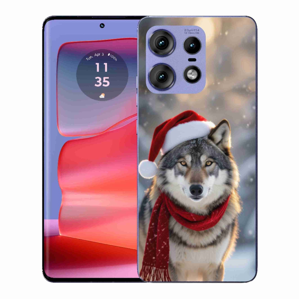 Gélový kryt mmCase na Motorola Edge 50 Pro - vianočný vlk