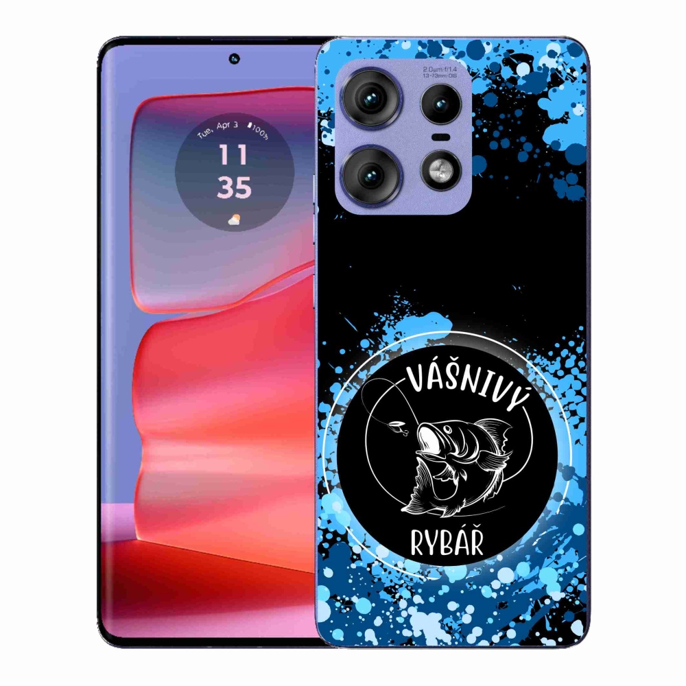 Gélový kryt mmCase na Motorola Edge 50 Pro - vášnivý rybár čierne pozadie