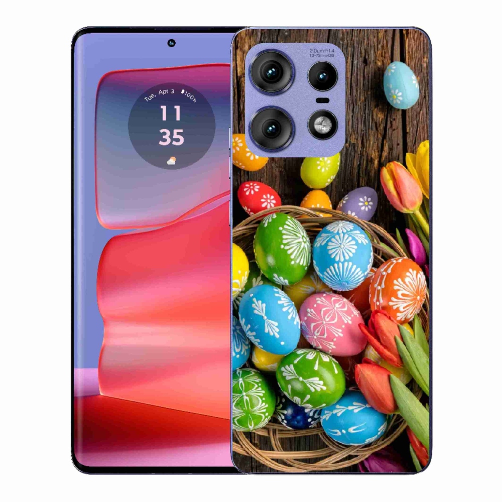 Gélový kryt mmCase na Motorola Edge 50 Pro - veľkonočné vajíčka