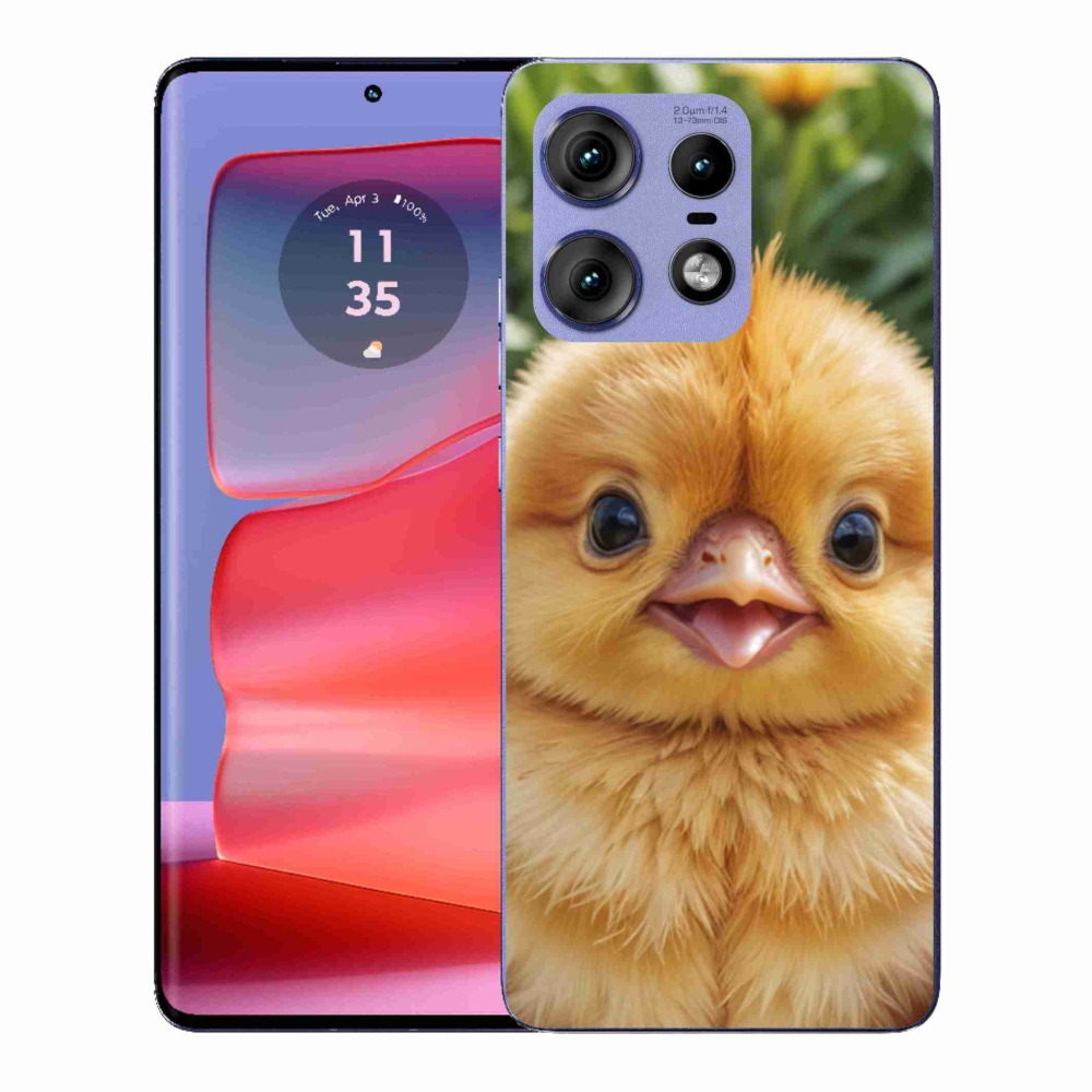 Gélový kryt mmCase na Motorola Edge 50 Pro - veselé kuriatko