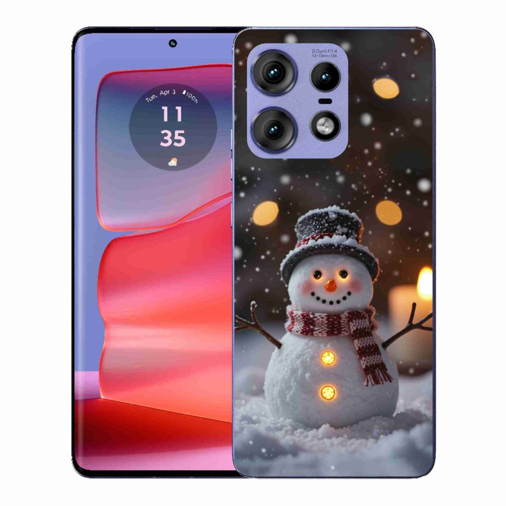 Gélový kryt mmCase na Motorola Edge 50 Pro - veselý snehuliak