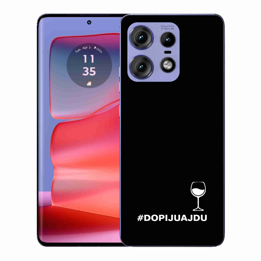 Gélový kryt mmCase na Motorola Edge 50 Pro - vínny motív čierne pozadie