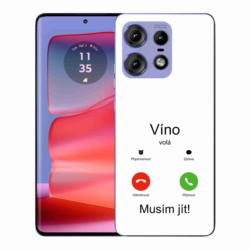 Gélový kryt mmCase na Motorola Edge 50 Pro - víno volá biele pozadie