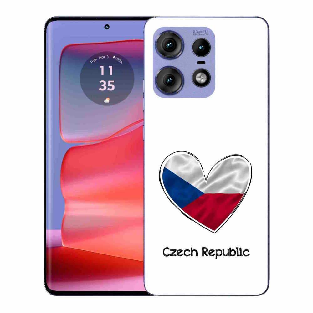 Gélový kryt mmCase na Motorola Edge 50 Pro - vlajka srdca biele pozadie
