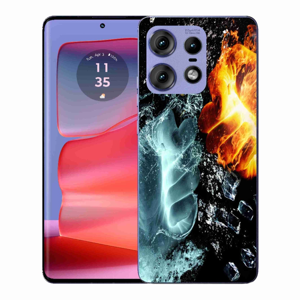 Gélový kryt mmCase na Motorola Edge 50 Pro - voda a oheň