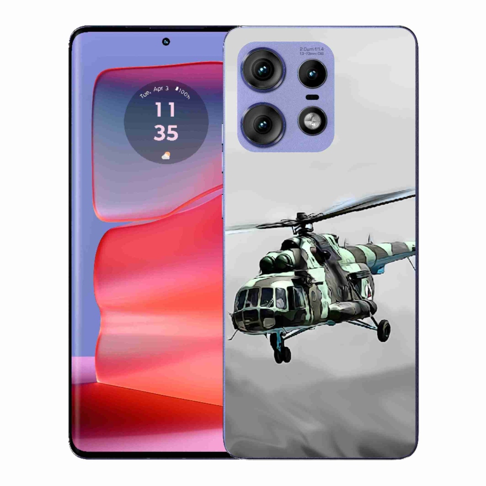Gélový kryt mmCase na Motorola Edge 50 Pro - vojenský vrtuľník