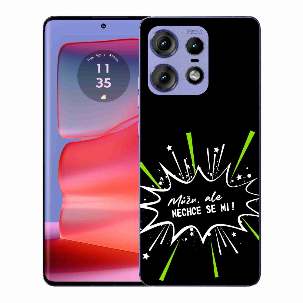 Gélový kryt mmCase na Motorola Edge 50 Pro - vtipný text 11 čierne pozadie