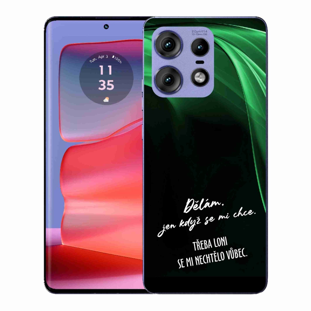 Gélový kryt mmCase na Motorola Edge 50 Pro - vtipný text 12 čierne pozadie