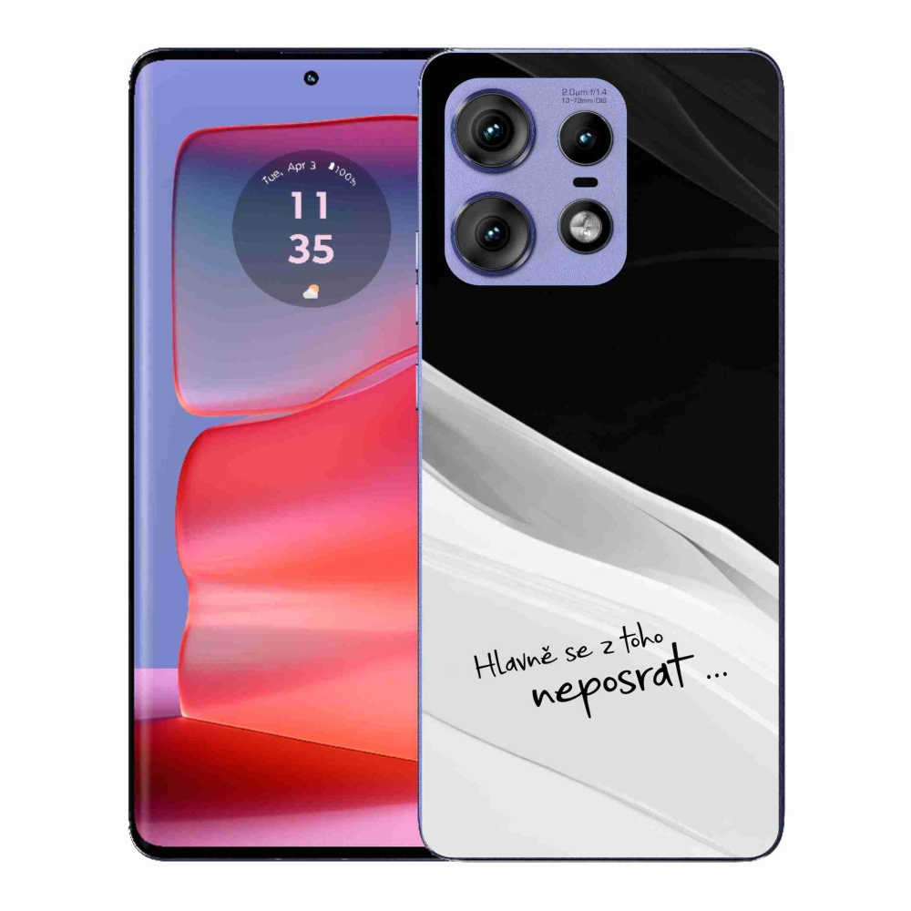 Gélový kryt mmCase na Motorola Edge 50 Pro - vtipný text 13 bieločierne pozadie