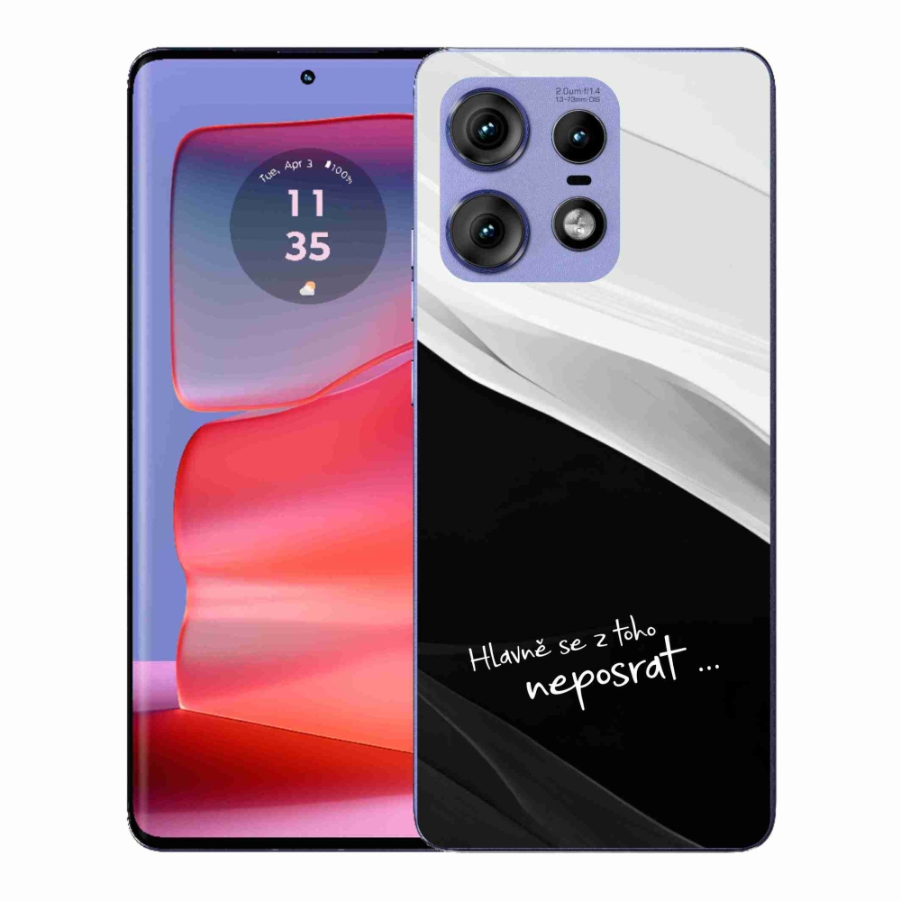 Gélový kryt mmCase na Motorola Edge 50 Pro - vtipný text 13 čiernobiele pozadie