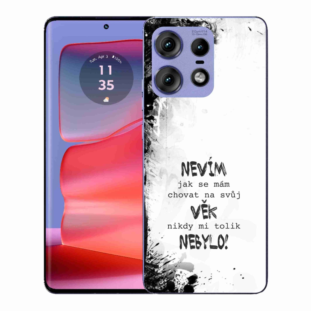 Gélový kryt mmCase na Motorola Edge 50 Pro - vtipný text 14 biele pozadie