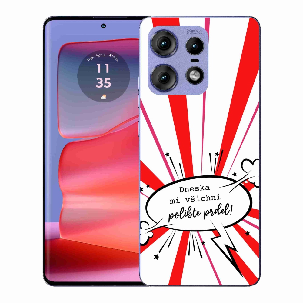 Gélový kryt mmCase na Motorola Edge 50 Pro - vtipný text 15 biele pozadie