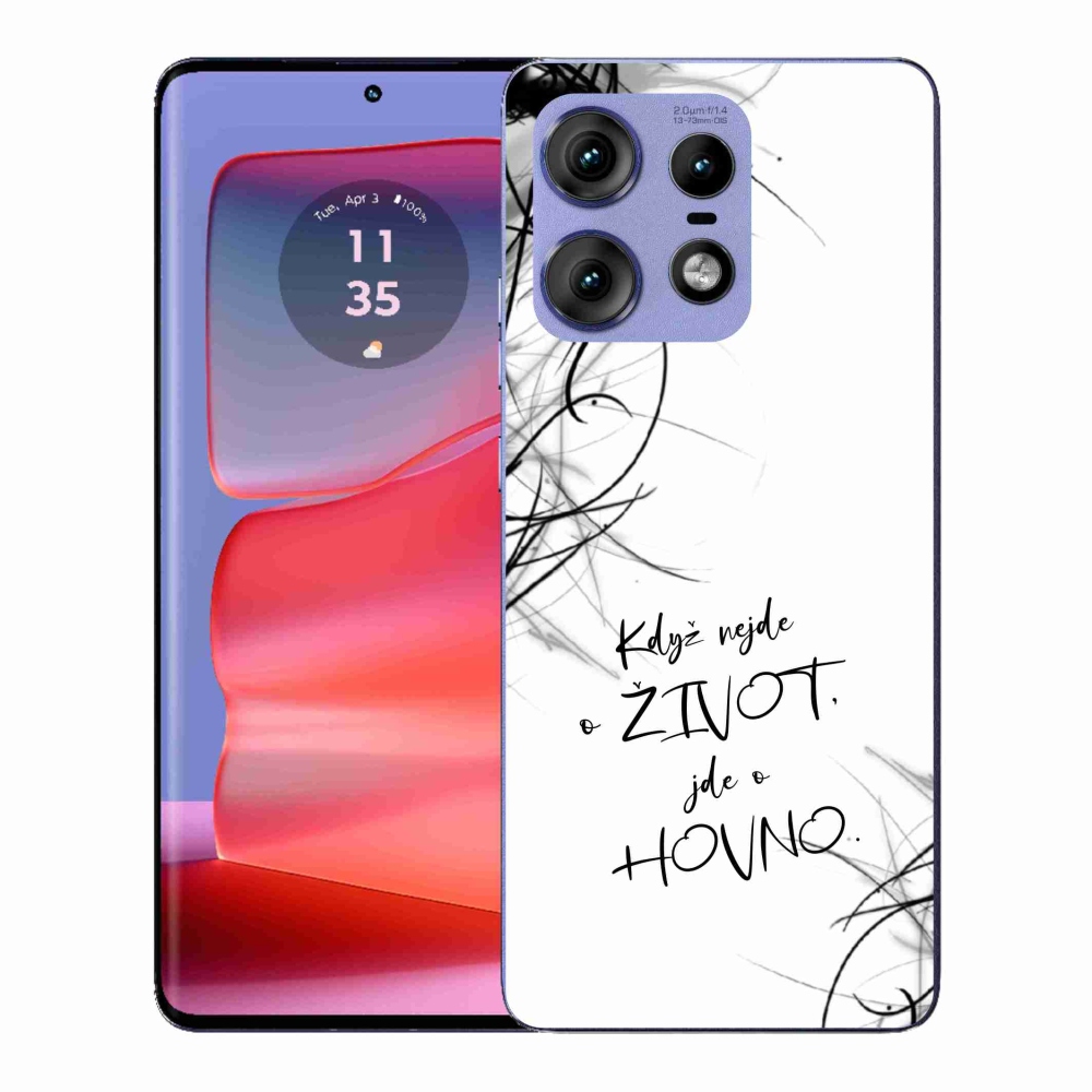 Gélový kryt mmCase na Motorola Edge 50 Pro - vtipný text 16 biele pozadie