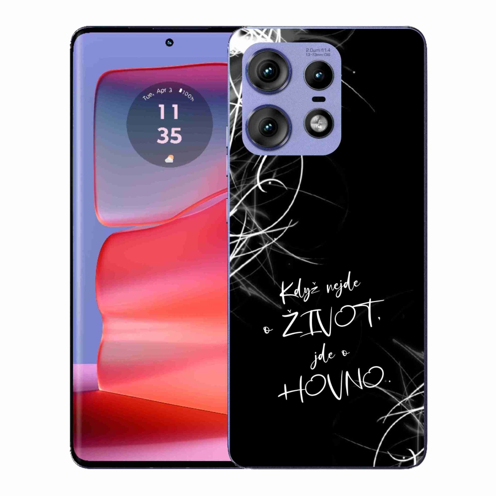 Gélový kryt mmCase na Motorola Edge 50 Pro - vtipný text 16 čierne pozadie