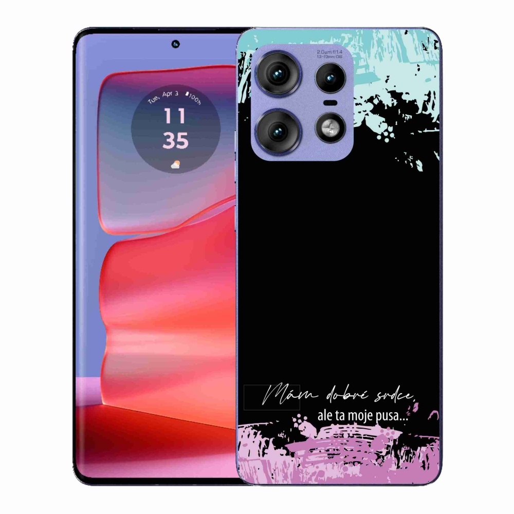 Gélový kryt mmCase na Motorola Edge 50 Pro - vtipný text 3 čierne pozadie
